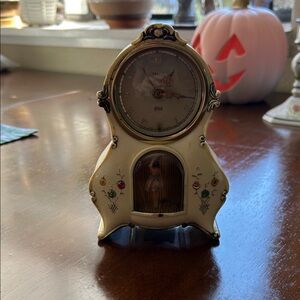 Cream Vintage Clock with Gold Accents